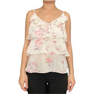 The Kooples Silk Flower Print Tiered Camisole Size XXS